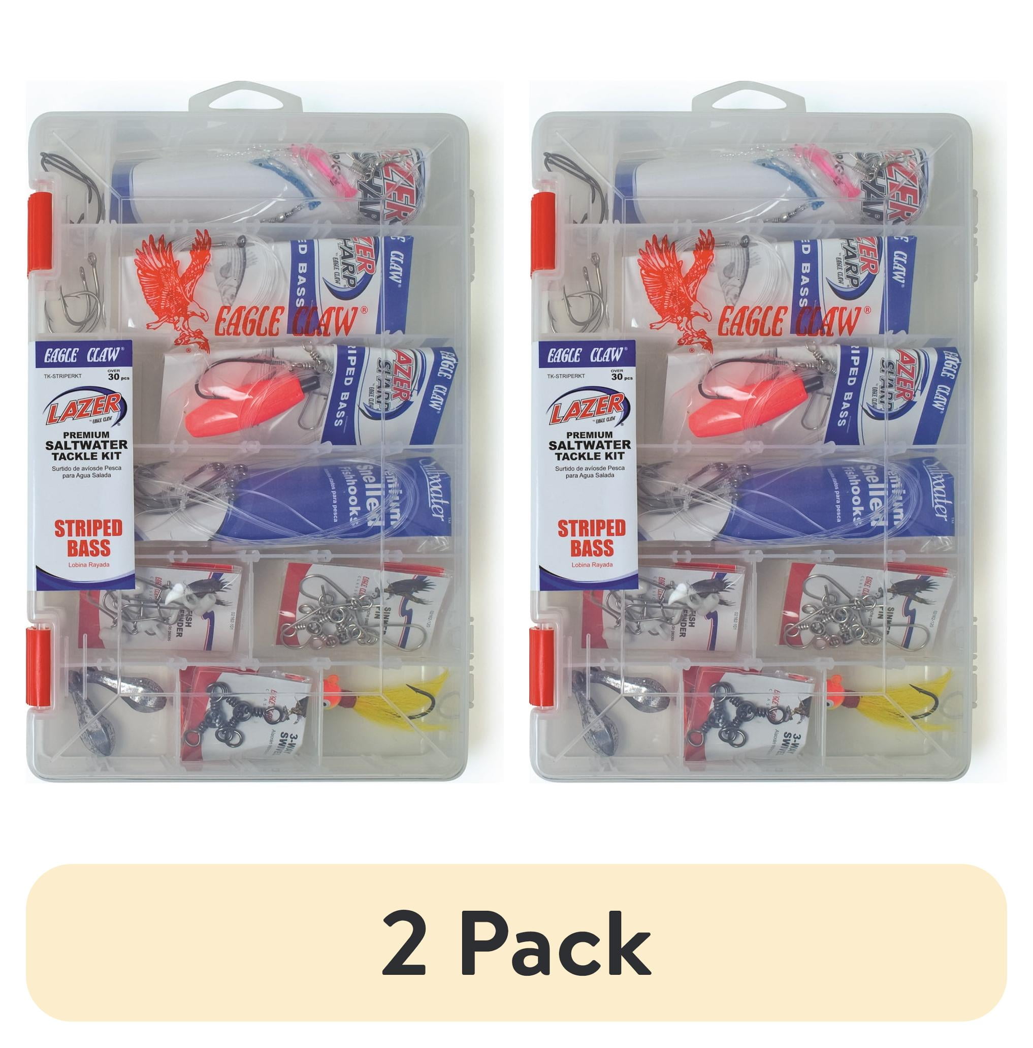 (2 pack) Eagle Claw Striped Bass Saltwater Tackle Kit