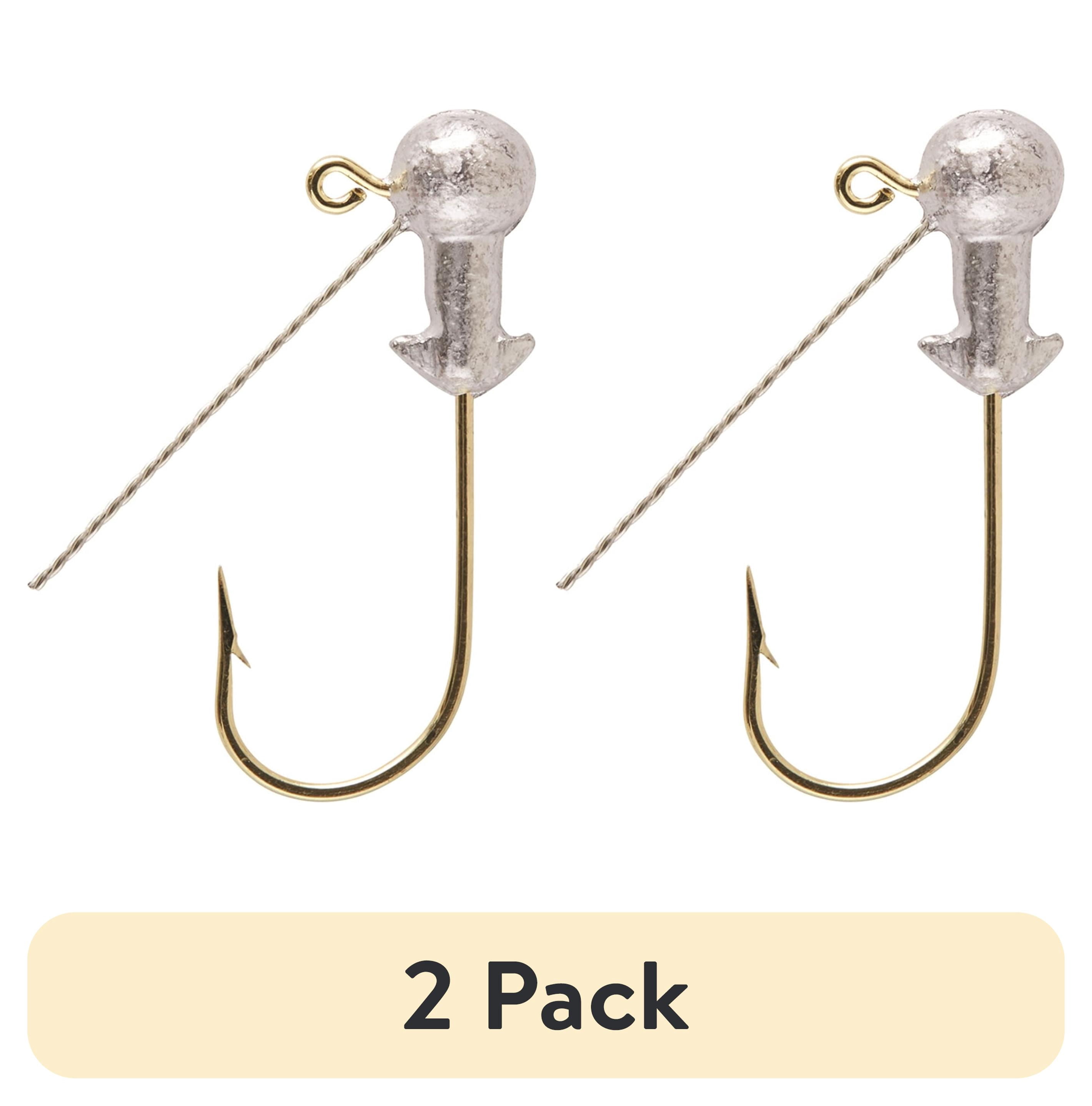 (2 pack) Eagle Claw Weedless Unpainted Ball head Fishing Jig, 1/8 oz.