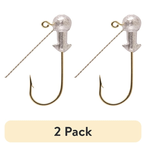 (2 pack) Eagle Claw Weedless Unpainted Ball head Fishing Jig, 1/8 oz.