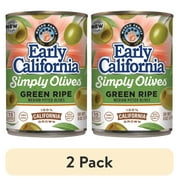 (2 pack) Early California Simply Green Ripe Medium Olives 6 oz Can Major Allergens Not Contained