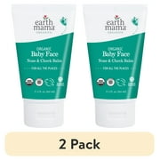 (2 pack) Earth Mama Organic Baby Face Nose & Cheek Balm, Baby Face Lotion for Dry Skin, 2 fl oz