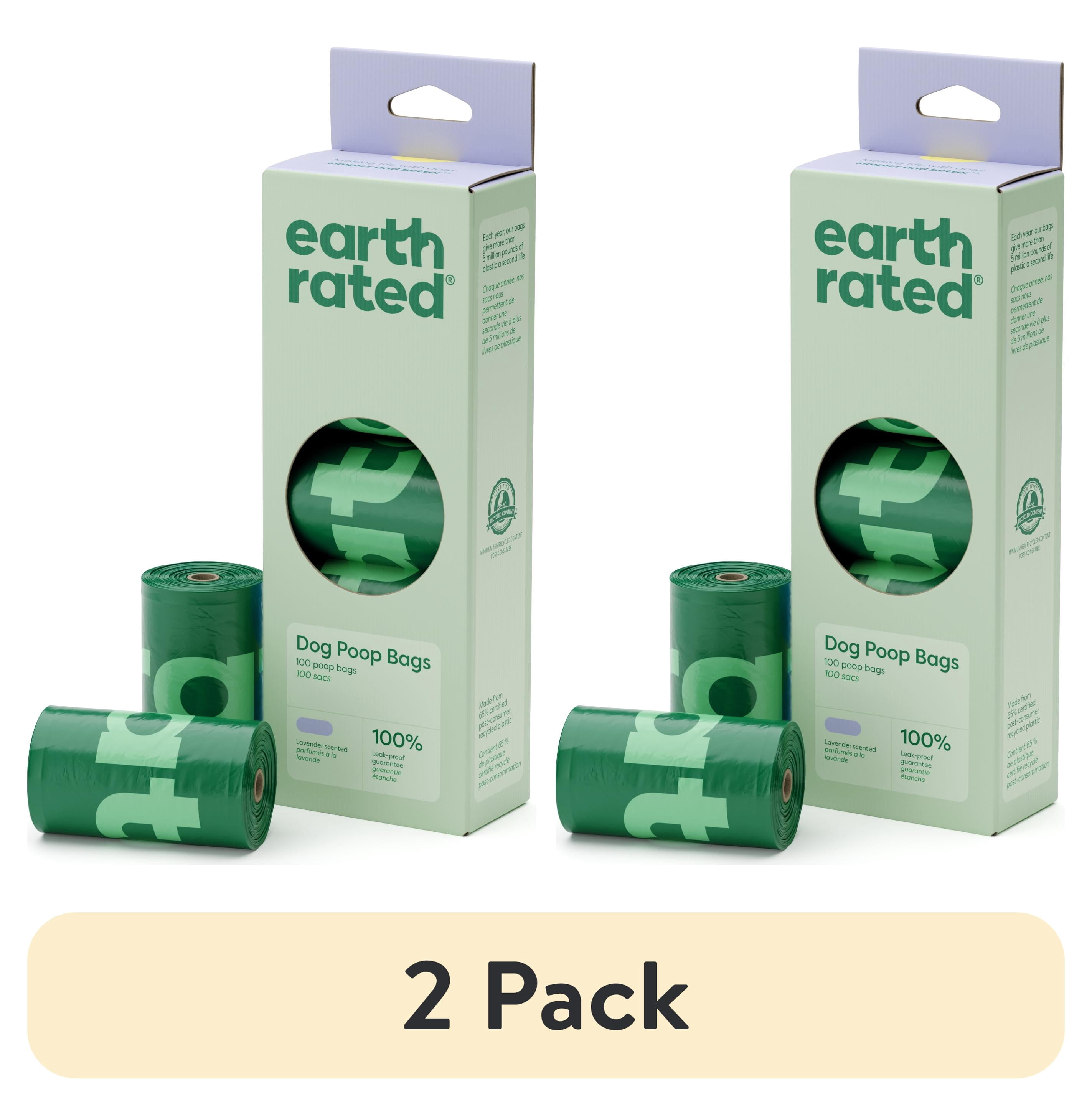 (2 pack) Earth Rated Leak-Proof Dog Poop Bags, Lavender, 100 Count