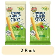 (2 pack) Earth's Best Organic Teething Crunchy Sticks Garden Veggie Puffed Baby Snack, 0.56 oz Bag