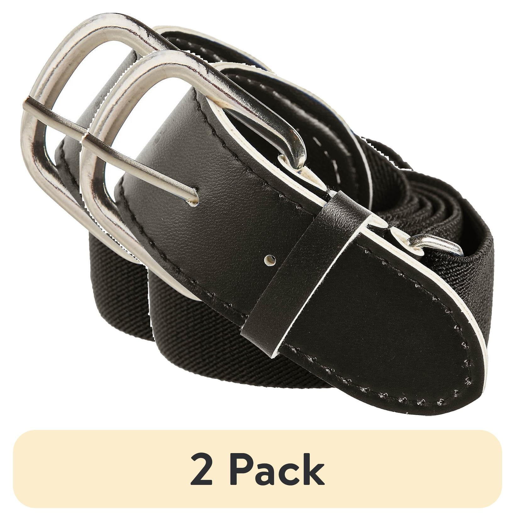 (2 pack) Easton Baseball Belt, Black, Adult Size