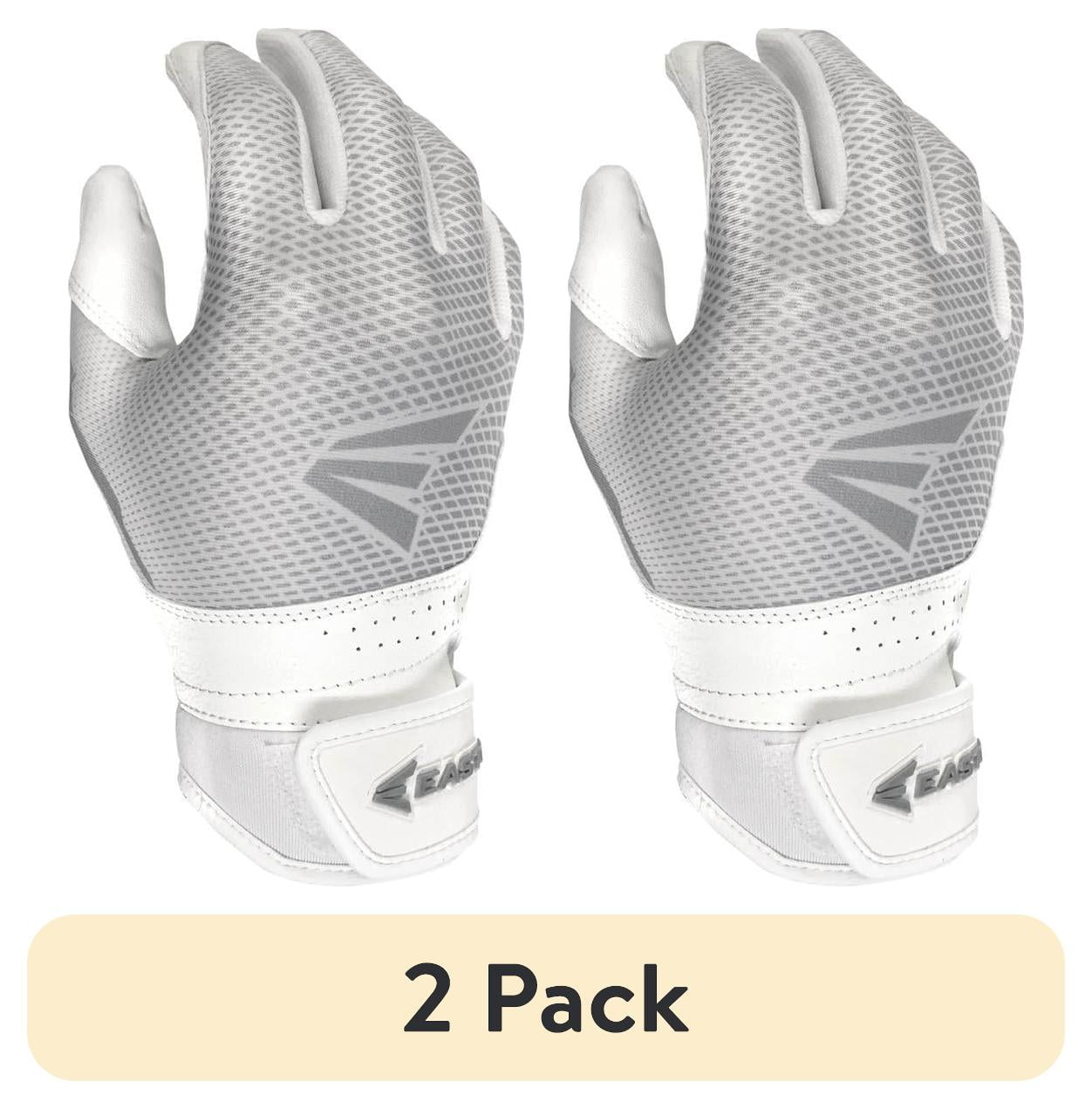(2 pack) Easton Hyperlite Women's Fastpitch Softball Batting Gloves, White, Medium
