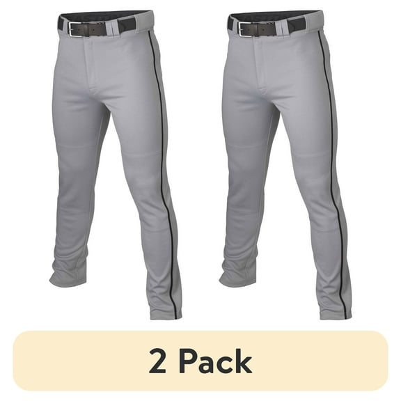 (2 pack) Easton Rival+ Piped Adult Pant | Grey/Black | Small