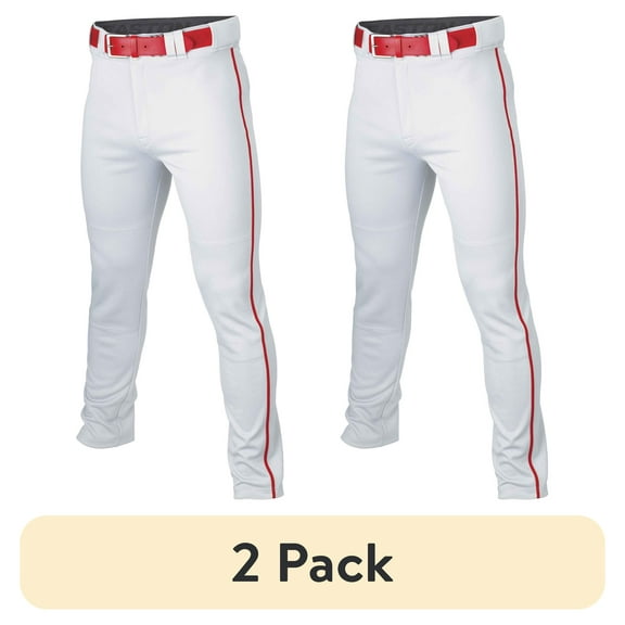 (2 pack) Easton Rival+ Piped Adult Pant | White/Red | XXL