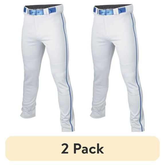(2 pack) Easton Rival+ Piped Adult Pant | White/Royal | Large