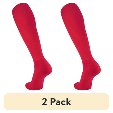 (2 pack) Easton Baseball/Softball Socks, Red, Youth Medium