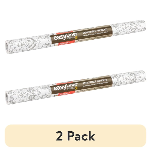 EasyLiner Adhesive Surfaces Shelf Liner, Grey Damask 20 in. x 15 ft.