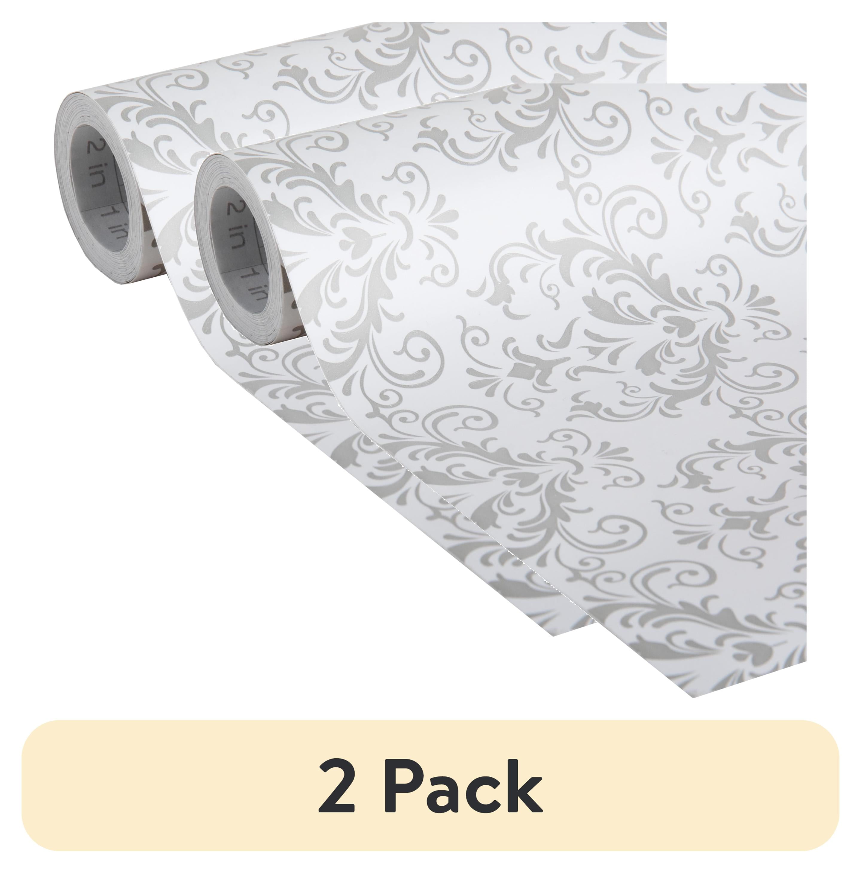 Tact Paper EasyLiner 2 Pack Contact Paper Adhesive Shelf Liner Gray Damask 20 in x ...