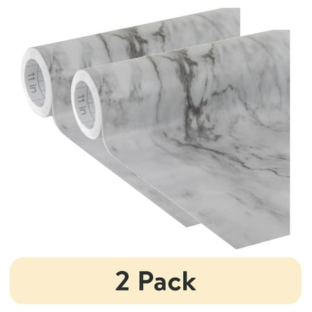 (2 pack) EasyLiner Brand Contact Paper Adhesive Shelf Liner, Gray Marble, 20 in. x 15 ft. Roll