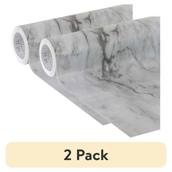 (2 pack) EasyLiner Brand Contact Paper Adhesive Shelf Liner, Gray Marble, 20 in. x 15 ft. Roll
