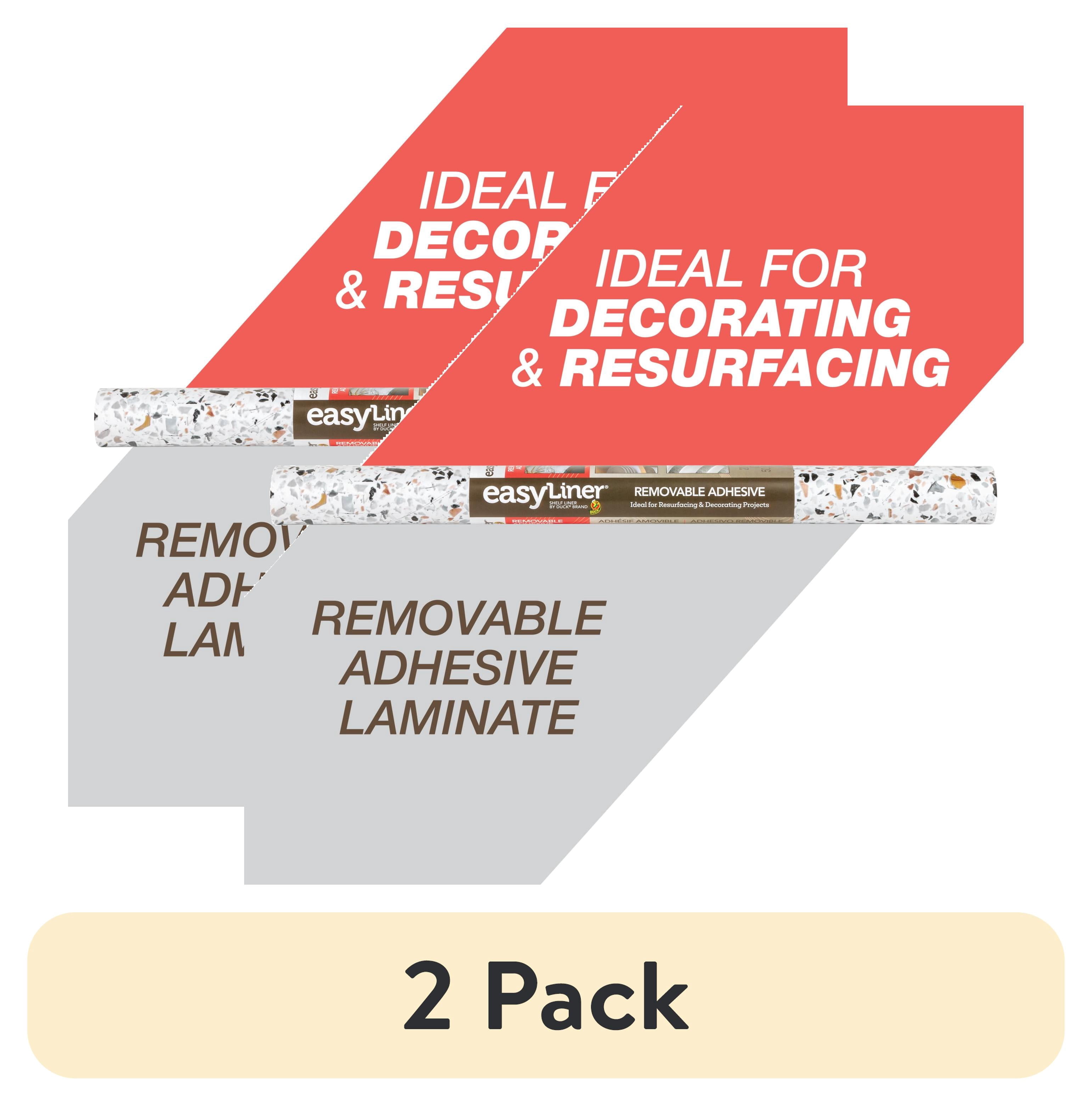(2 pack) EasyLiner Removable Adhesive Shelf Liner, Terrazzo 20" x 15' Roll