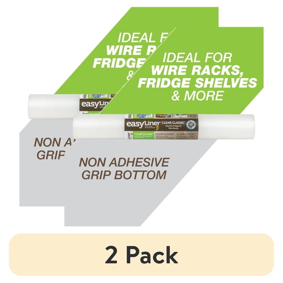 (2 pack) Clear Classic EasyLiner Shelf Liner, Clear 20" x 12' Roll