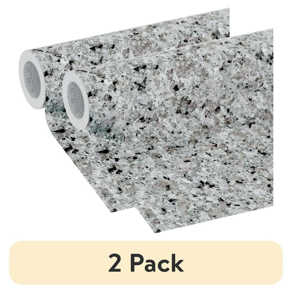 (2 pack) EasyLiner Premium Removable Adhesive Peel & Stick Wallpaper, Grey Granite, 20 in. x 18 ft.