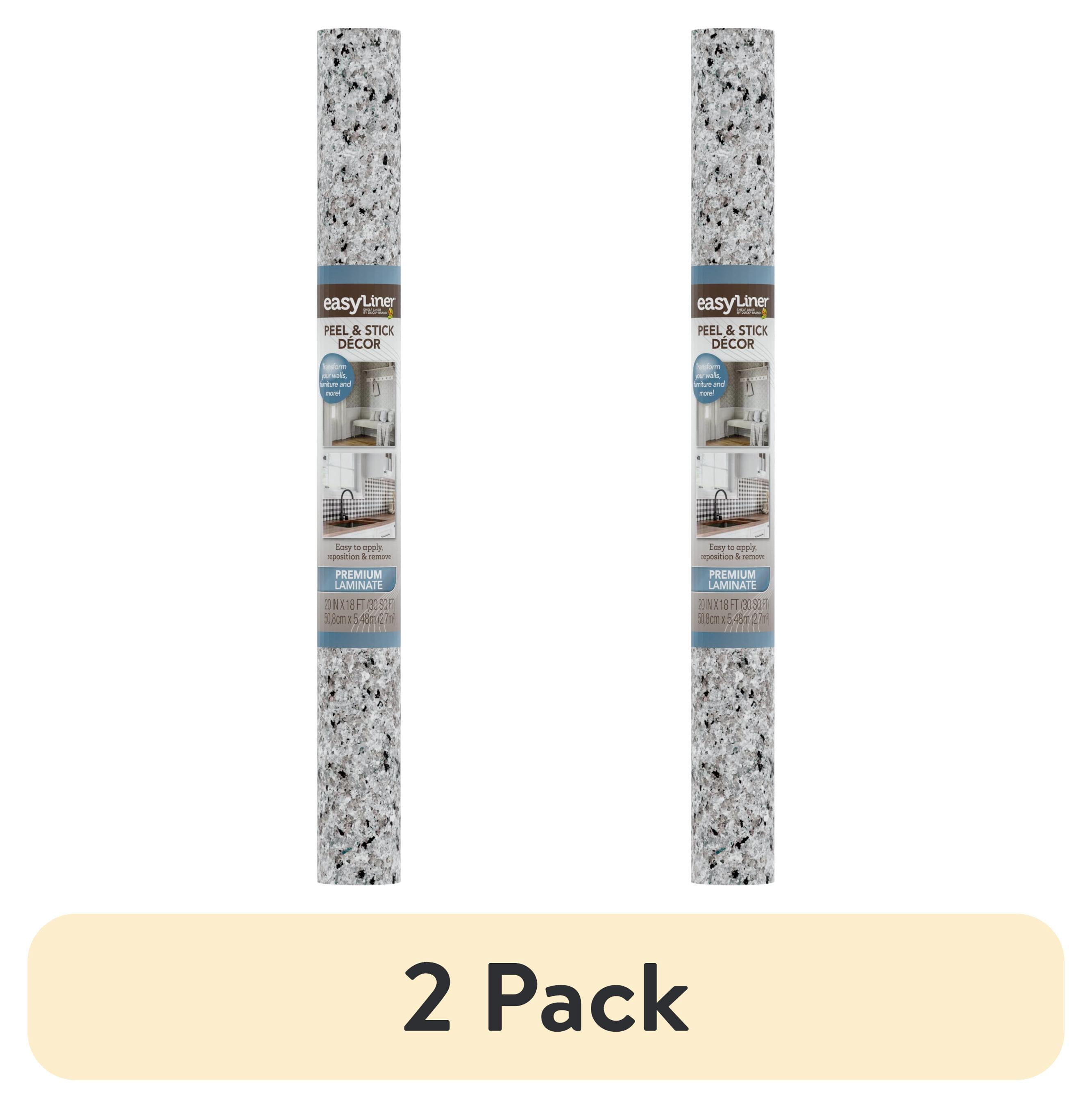 (2 pack) EasyLiner Premium Removable Adhesive Peel & Stick Wallpaper, Grey Granite, 20 in. x 18 ft.