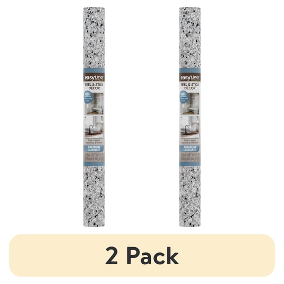 (2 pack) EasyLiner Premium Removable Adhesive Peel & Stick Wallpaper, Grey Granite, 20 in. x 18 ft.