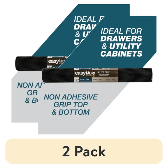 (2 pack) Select Grip EasyLiner Shelf Liner, Black 20" x 6' Roll