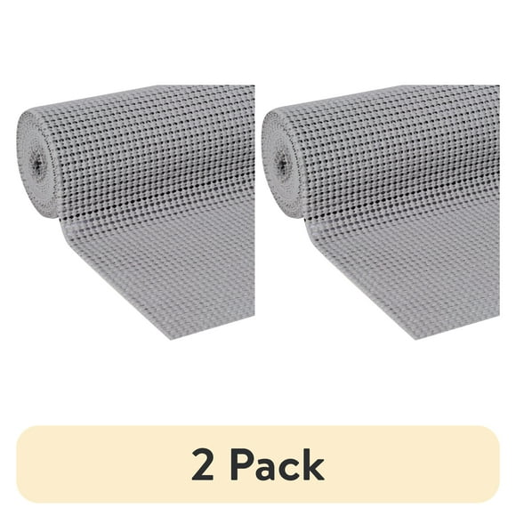 (2 pack) EasyLiner Select Grip Shelf Liner, Light Gray, 12 in. x 10 ft. Roll