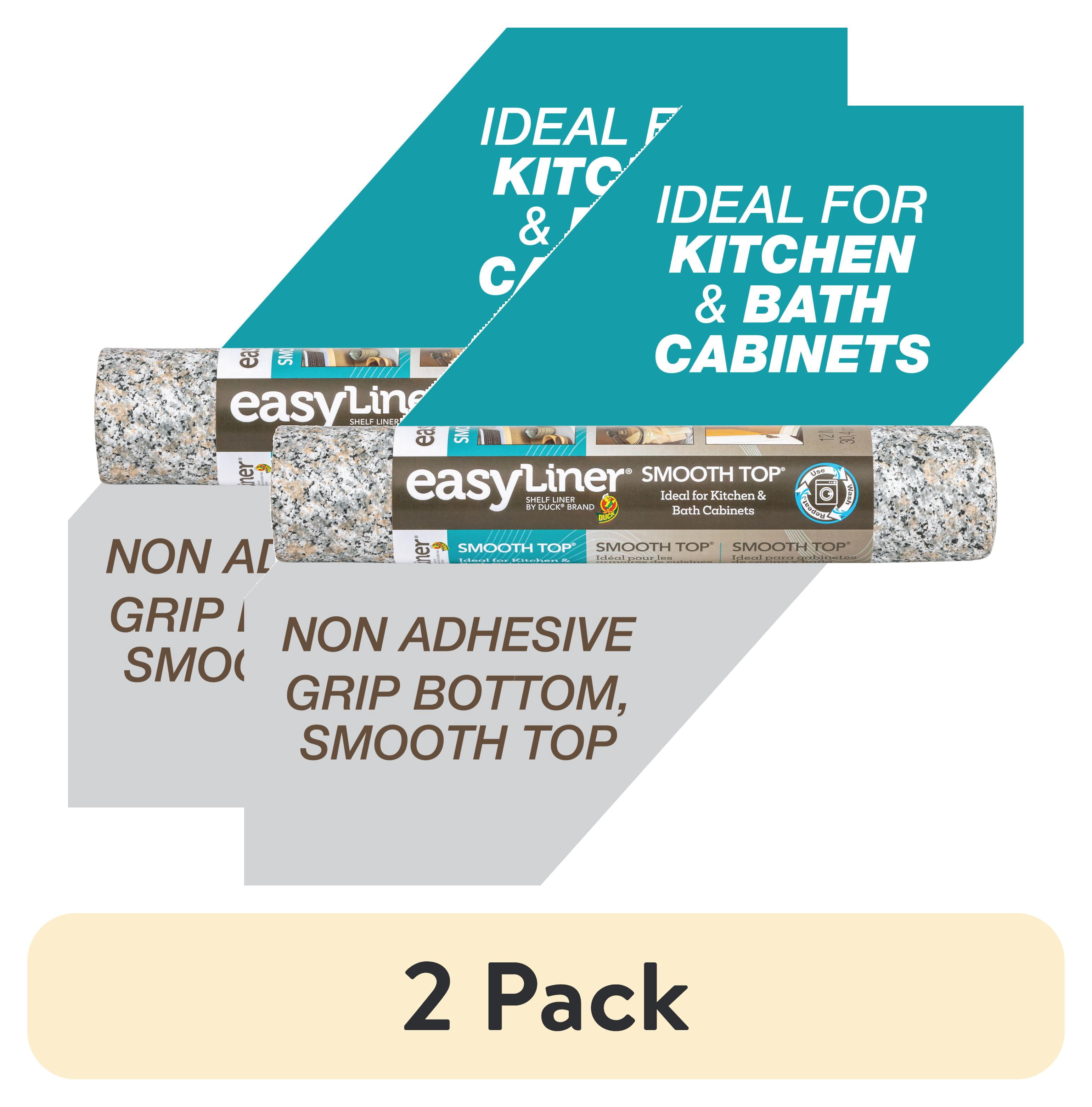 (2 pack) Smooth Top EasyLiner Shelf Liner, Grey Granite 12" x 10' Roll