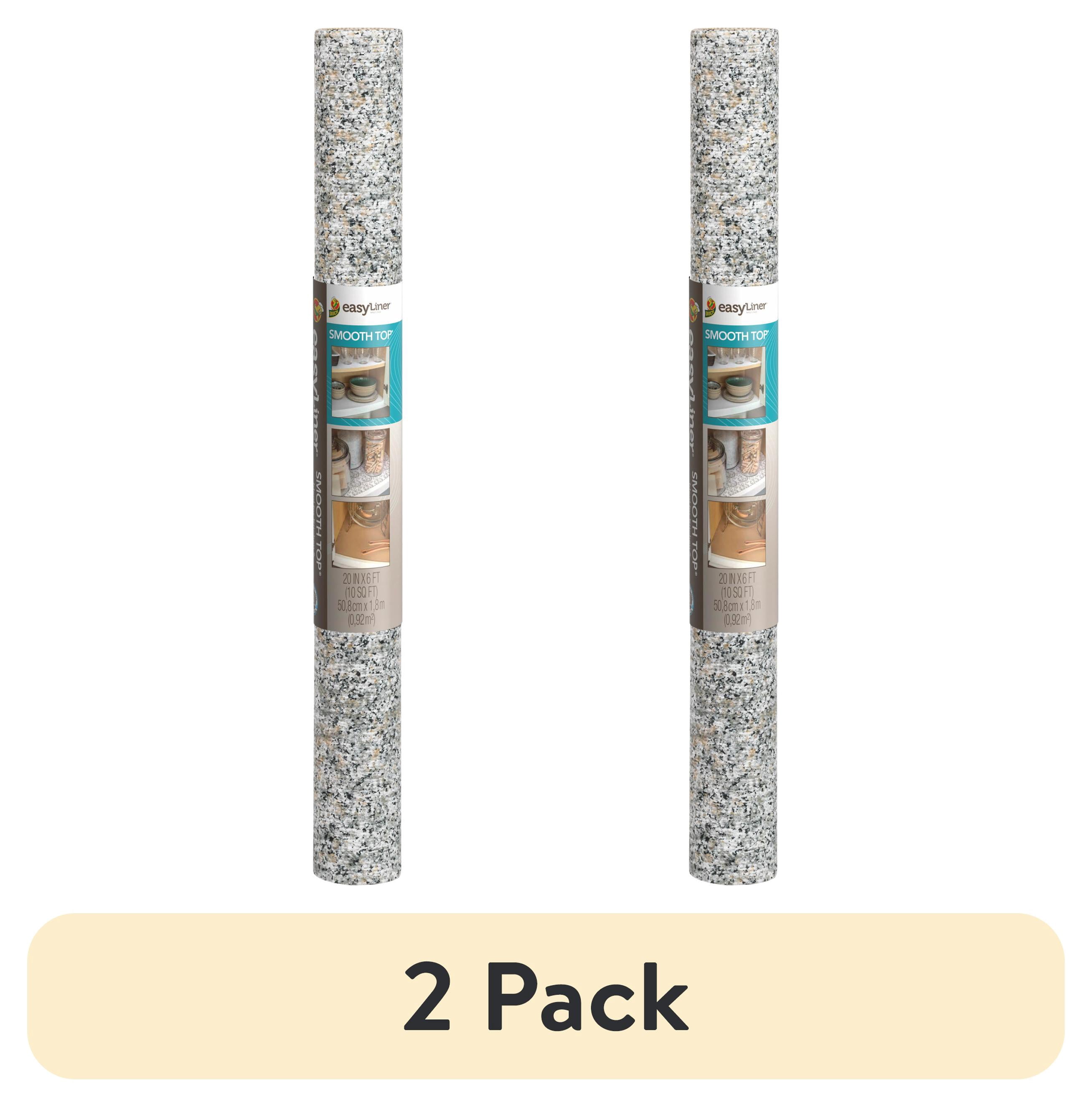 (2 pack) Smooth Top EasyLiner Shelf Liner, Grey Granite 20" x 6' Roll