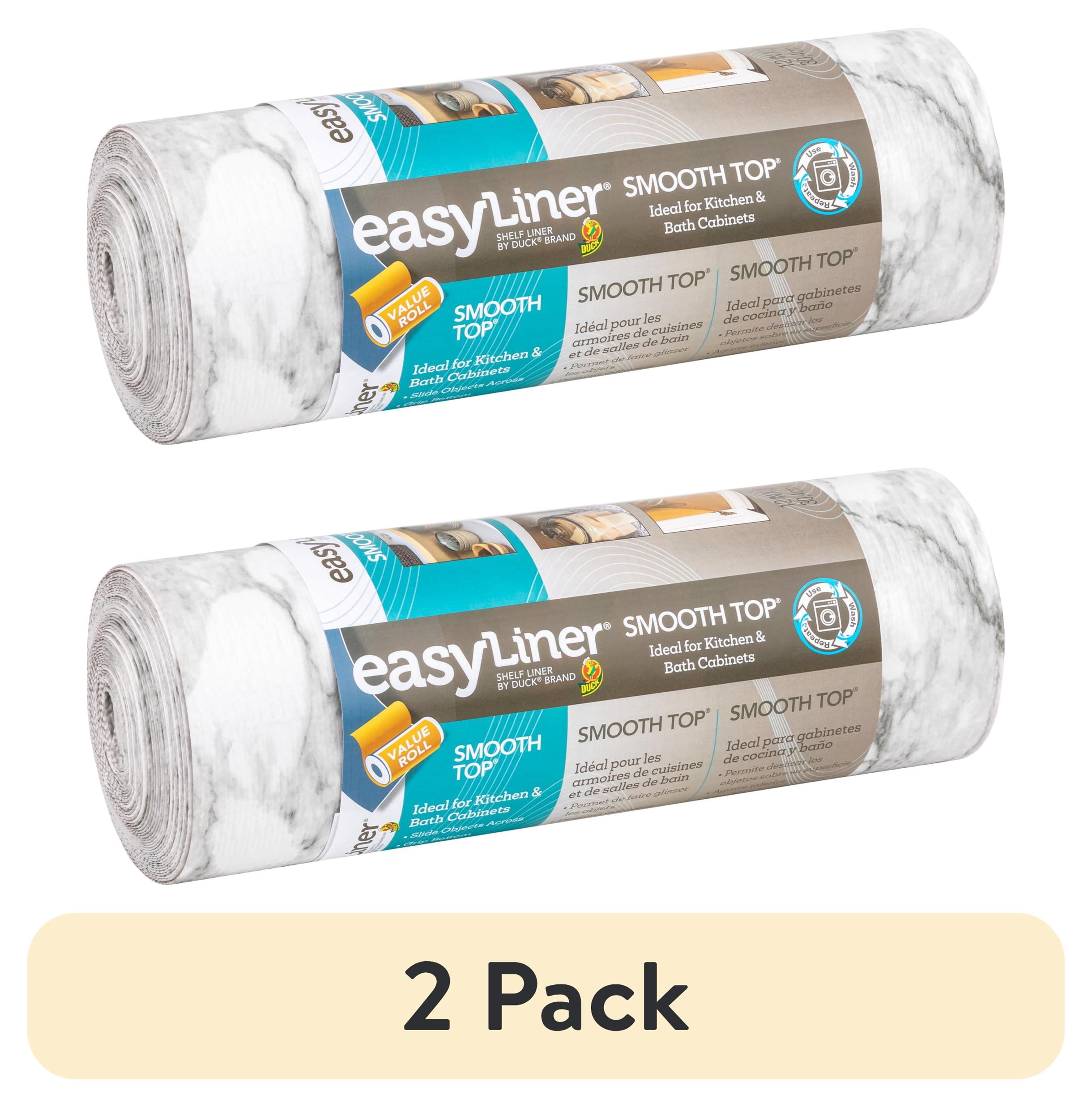 (2 pack) EasyLiner Smooth Top Shelf Liner, Gray Marble, 12 in. x 30 ft. Roll