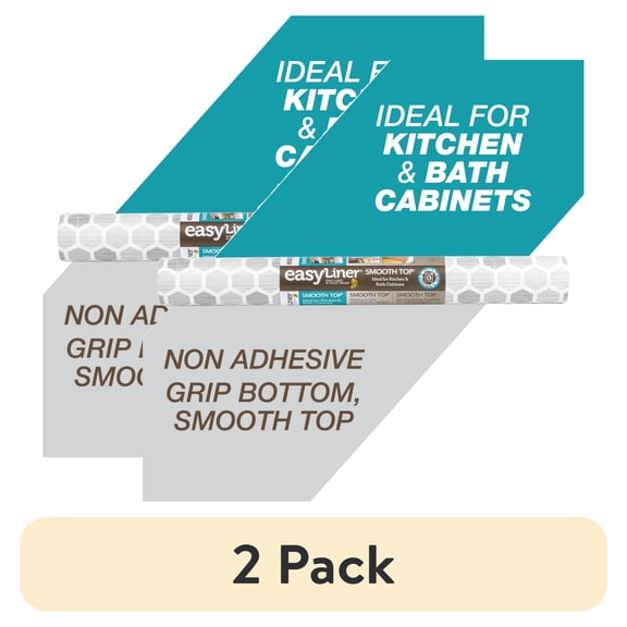 (2 pack) Smooth Top EasyLiner Shelf Liner, Grey Subtle 20" x 6'  1 Rolls