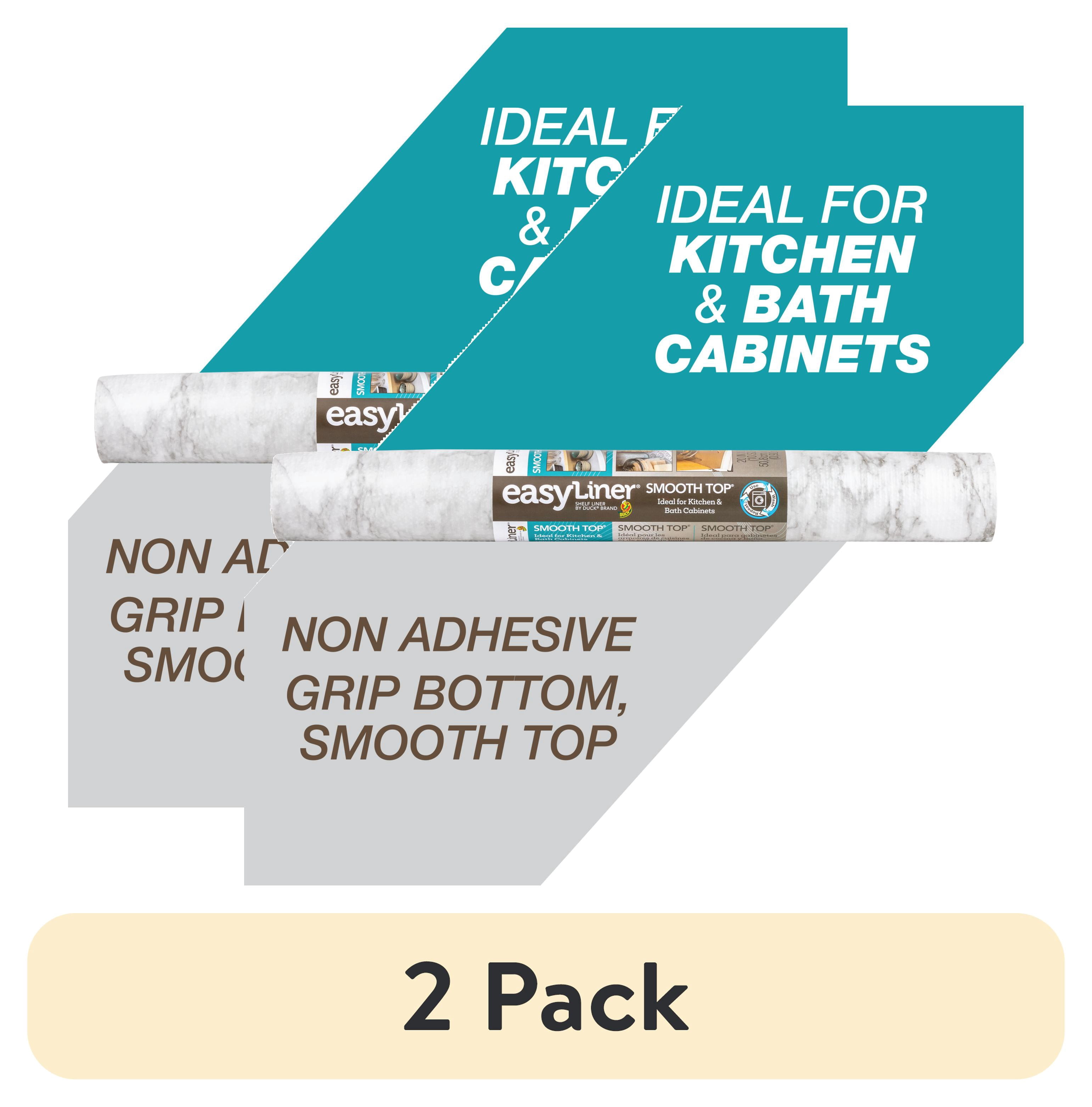 (2 pack) Smooth Top EasyLiner Shelf Liner, Gray Marble 20" x 6' Roll