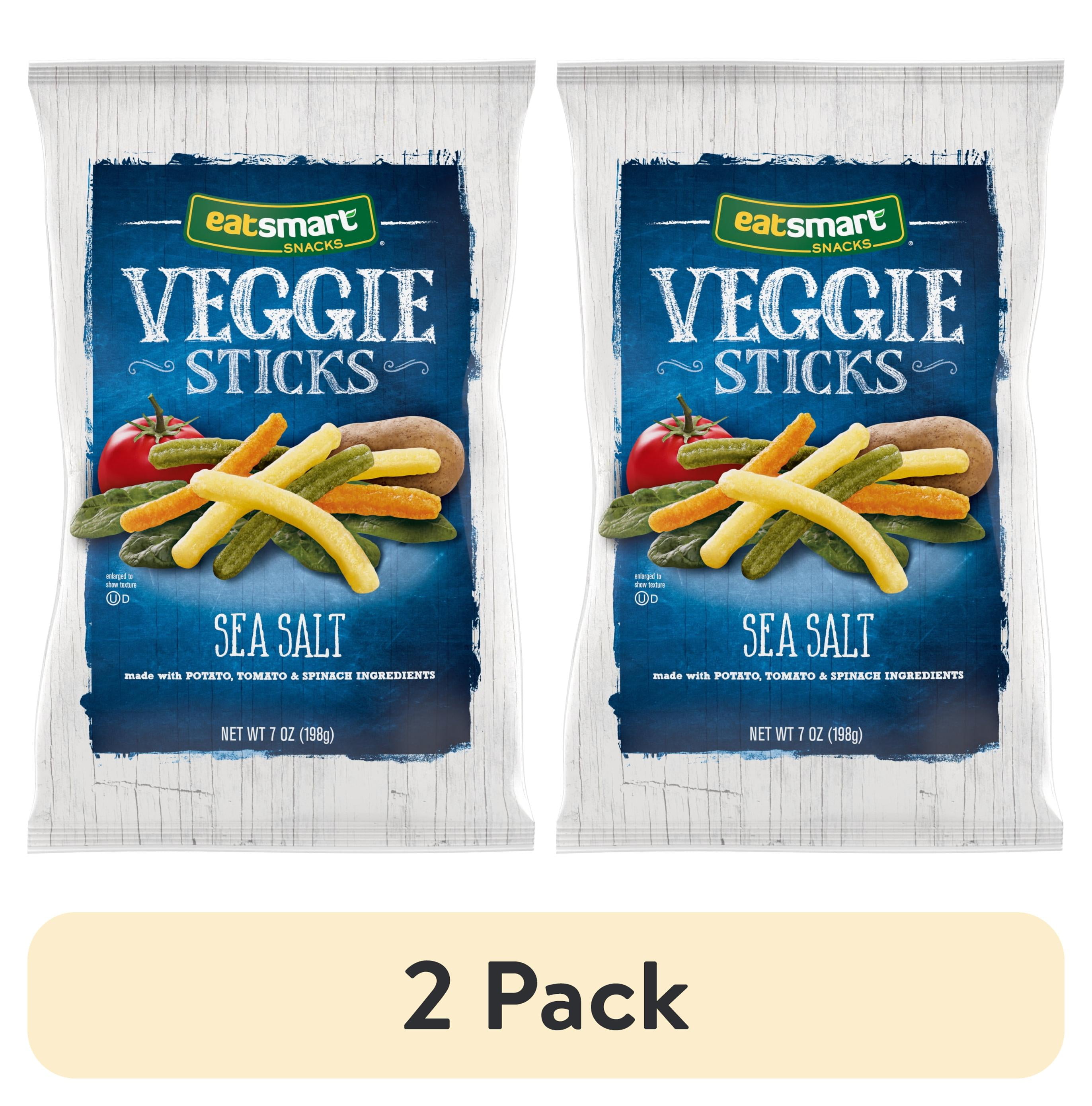 (2 pack) Eatsmart Snacks Garden Veggie Sticks with Potato Tomato & Spinach, 7 oz Bag