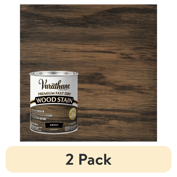 (2 pack) Ebony, Varathane Premium Fast Dry Wood Stain-269395, 32 fl oz