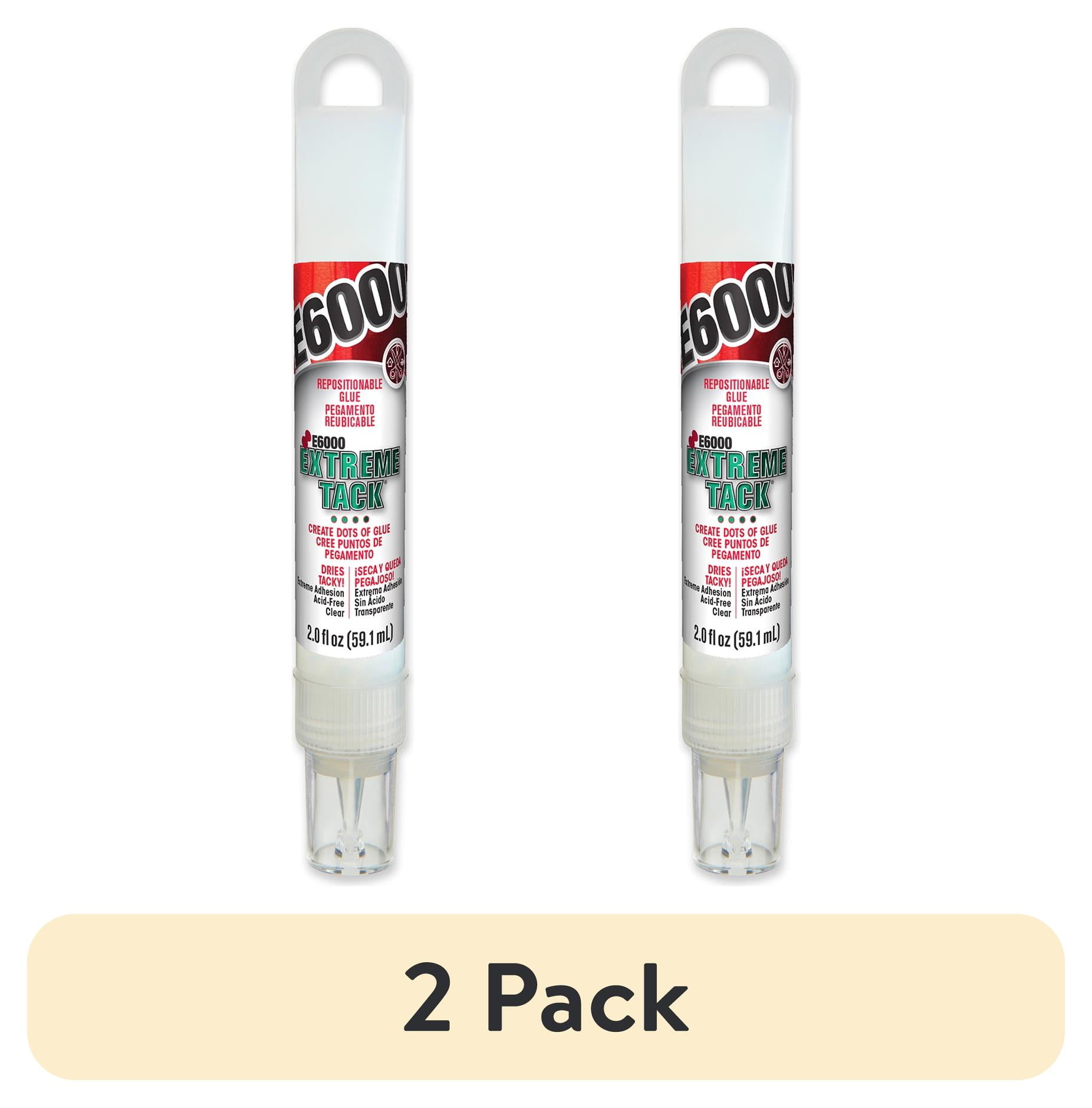 (2 pack) Eclectic E6000 Adhesive Glue, Repositionable Extreme Tack, Clear, 2 fl. oz.