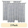 thumbnail image 1 of (2 pack) Eclipse Draft Stopper Room Darkening Fleece Lined Rod Pocket, Single Curtain Panel, Blue Medallion, 42" W x 63" L, 1 of 8