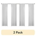 thumbnail image 1 of (2 pack) Eclipse Draft Stopper Room Darkening Fleece Lined Rod Pocket, Single Curtain Panel, White, 42" W x 84" L, 1 of 12