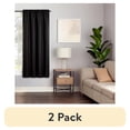 thumbnail image 1 of (2 pack) Eclipse Samara Solid Blackout Curtains, Single Curtain Panel, 63 Inch Long Blackout Curtains, 42" W x 63" L, Black, 1 of 10