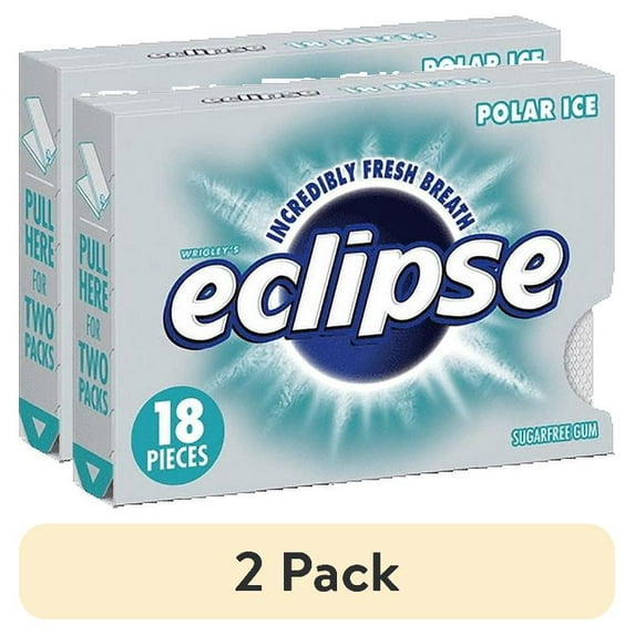 (2 pack) Eclipse Sugar Free Gum, Polar Ice, 18 Pc