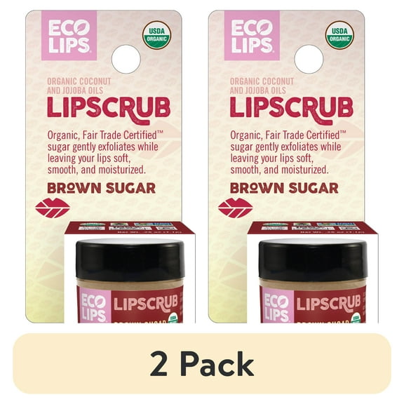 (2 pack) Eco Lips Organic Exfoliating Brown Sugar Lip Scrub 0.25