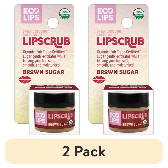 (2 pack) Eco Lips Organic Exfoliating Brown Sugar Lip Scrub 0.25