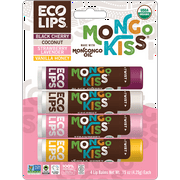 2 pack Eco Lips Organic Mongo Kiss Lip Balm 4-pack Variety 0.15 oz. Each