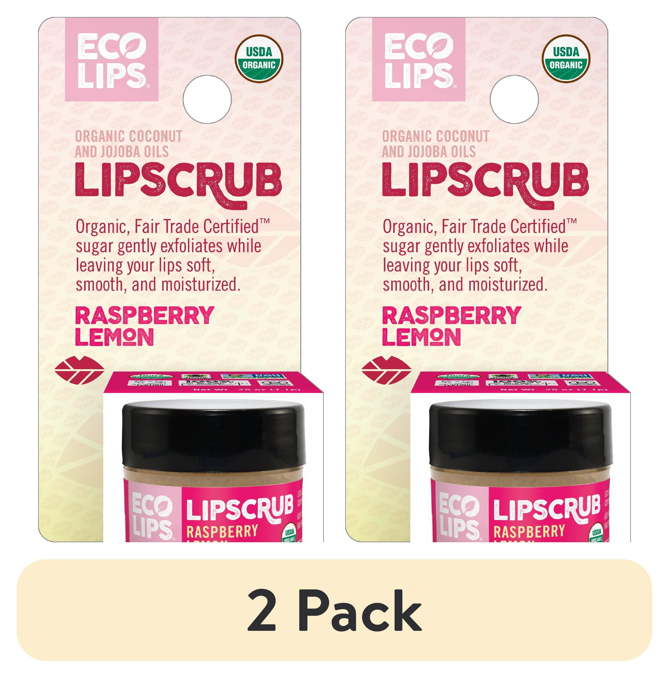 (2 pack) Eco Lips Organic Raspberry Lemon Sugar Lip Scrub 0.25 oz.