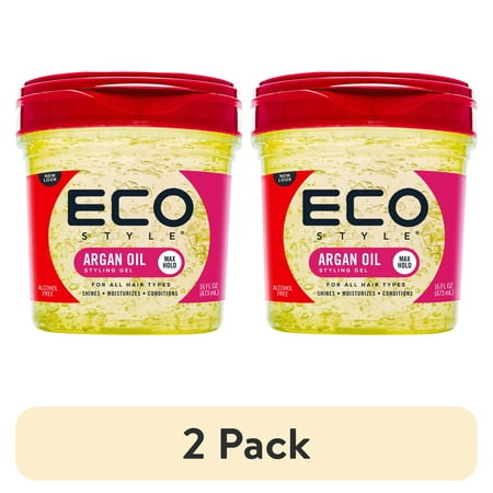 (2 pack) Eco Style Argan Oil Hair Styling Gel, 16 oz., Moisturizing, Unisex