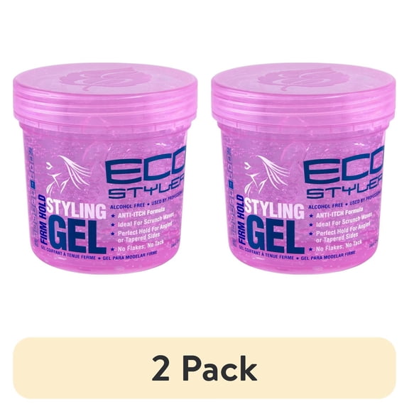 (2 pack) Eco Style Color Protection Curl and Wave Hair Styling Gel, 16 fl oz