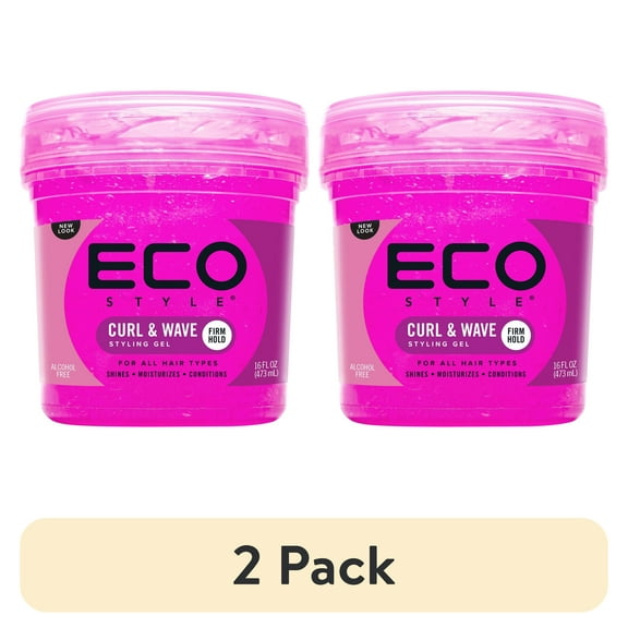 (2 pack) Ecoco Eco Style Color Protection Curl and Wave Hair Styling Gel, 16 fl oz