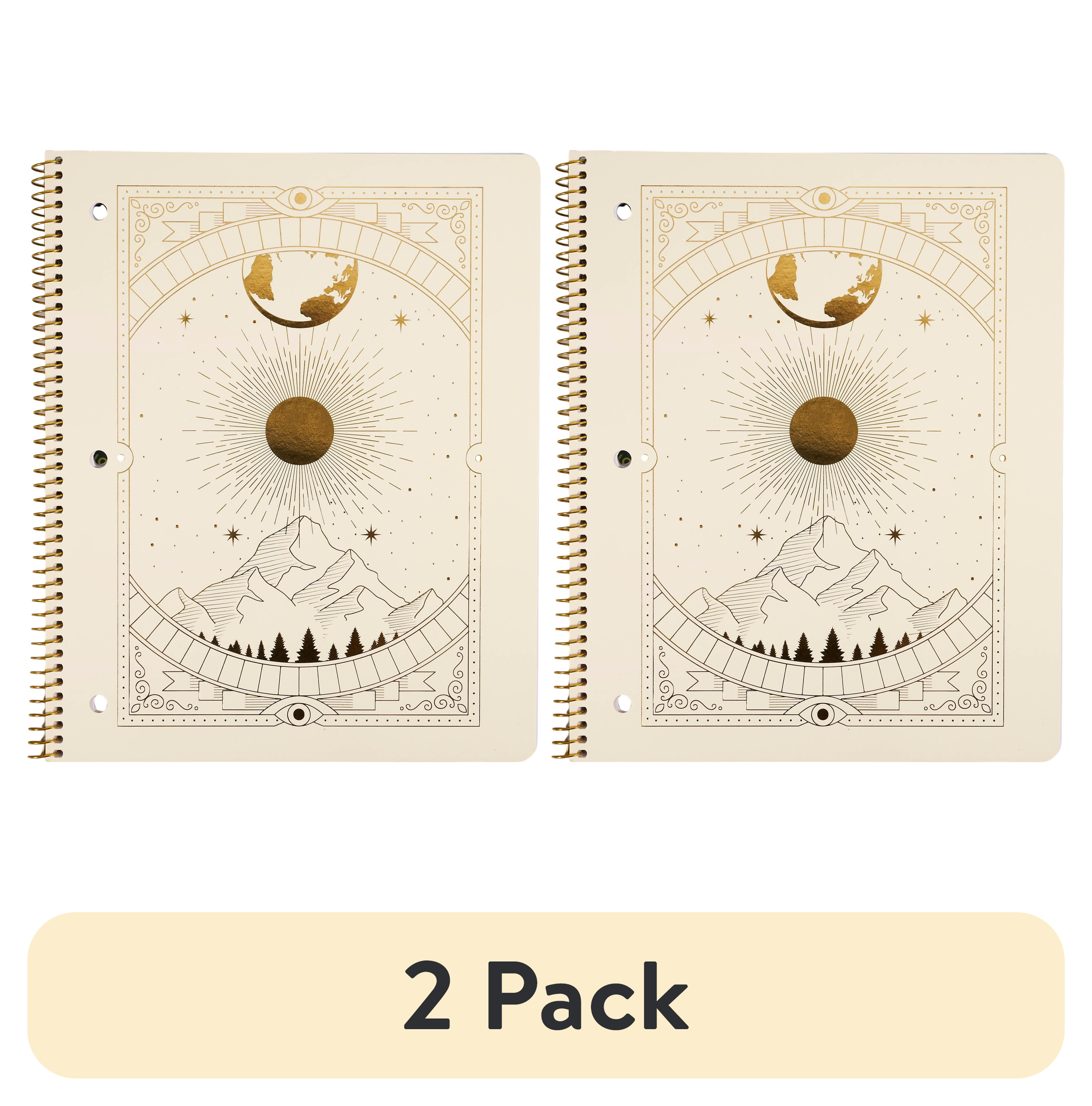 (2 pack) Ecokind by U Style Astrology 1 Subject Notebook, 10.5" x 8.5", 80 Sheets, College Rule