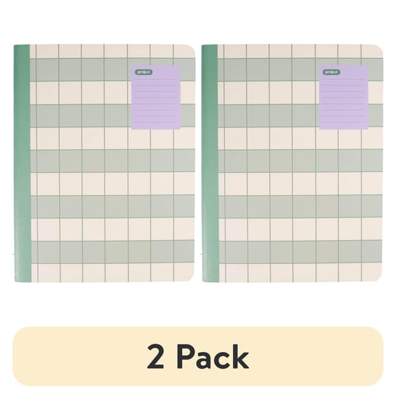 (2 pack) Ecokind by U Style Composition Book, 9.75" x 7.5", 80 Sheets, College Rule