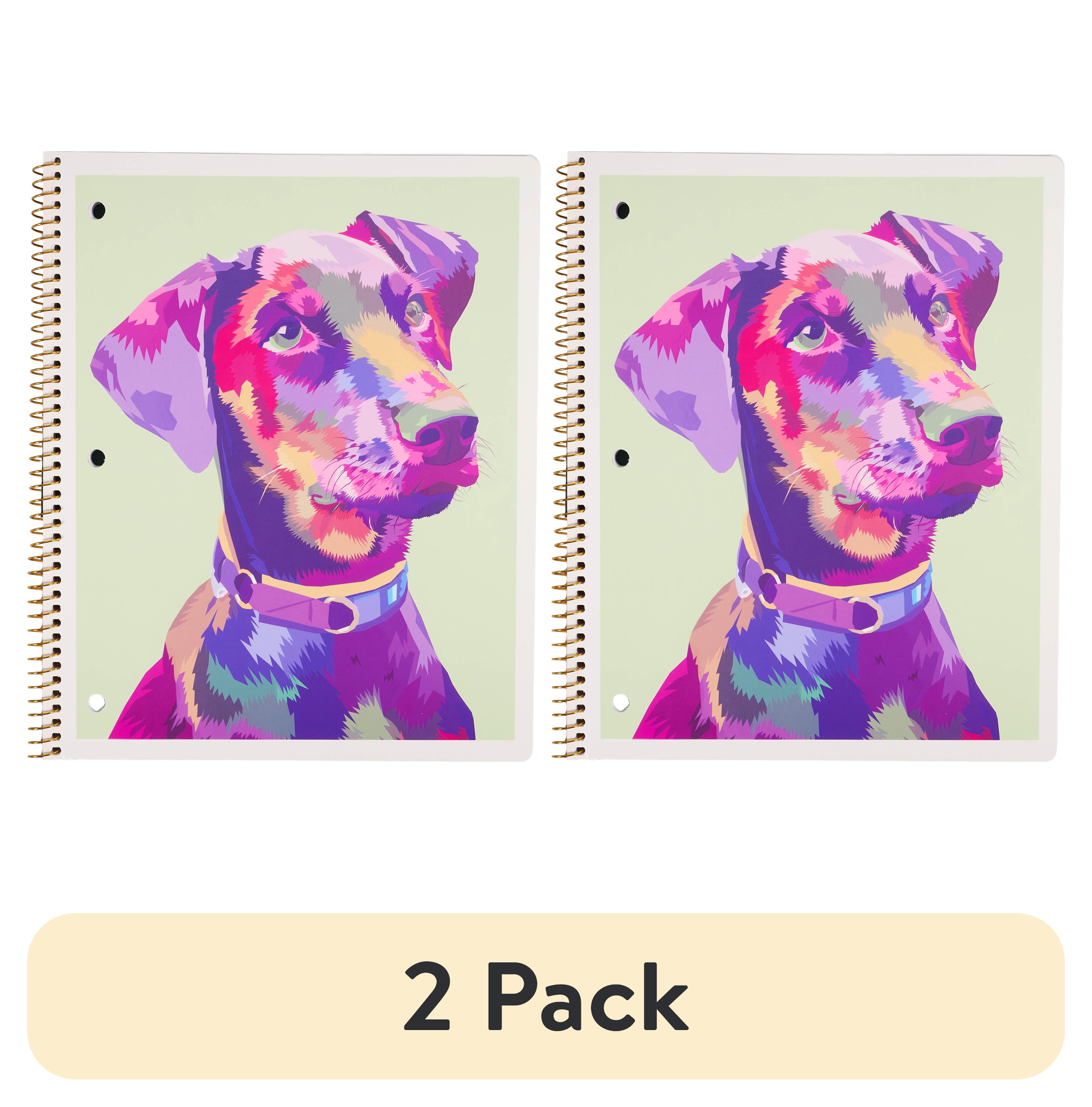 (2 pack) Ecokind by U Style Pastel Dog 1 Subject Notebook, 10.5" x 8.5", 80 Sheets, College Rule
