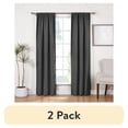 thumbnail image 1 of (2 pack) Ecologee Wakefield Textured 100% Blackout Rod Pocket Indoor Curtain Panel Pair, Charcoal, 37" W x 84" L, 1 of 12