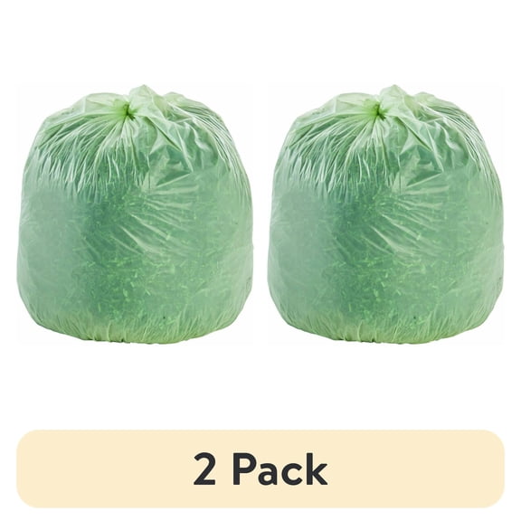 Stout EcoSafe Trash Bags - 30 gal Capacity - 30" Width x 39" Length - 1.10 mil (28 Micron) Thickness - Green - Plastic - 48/Carton
