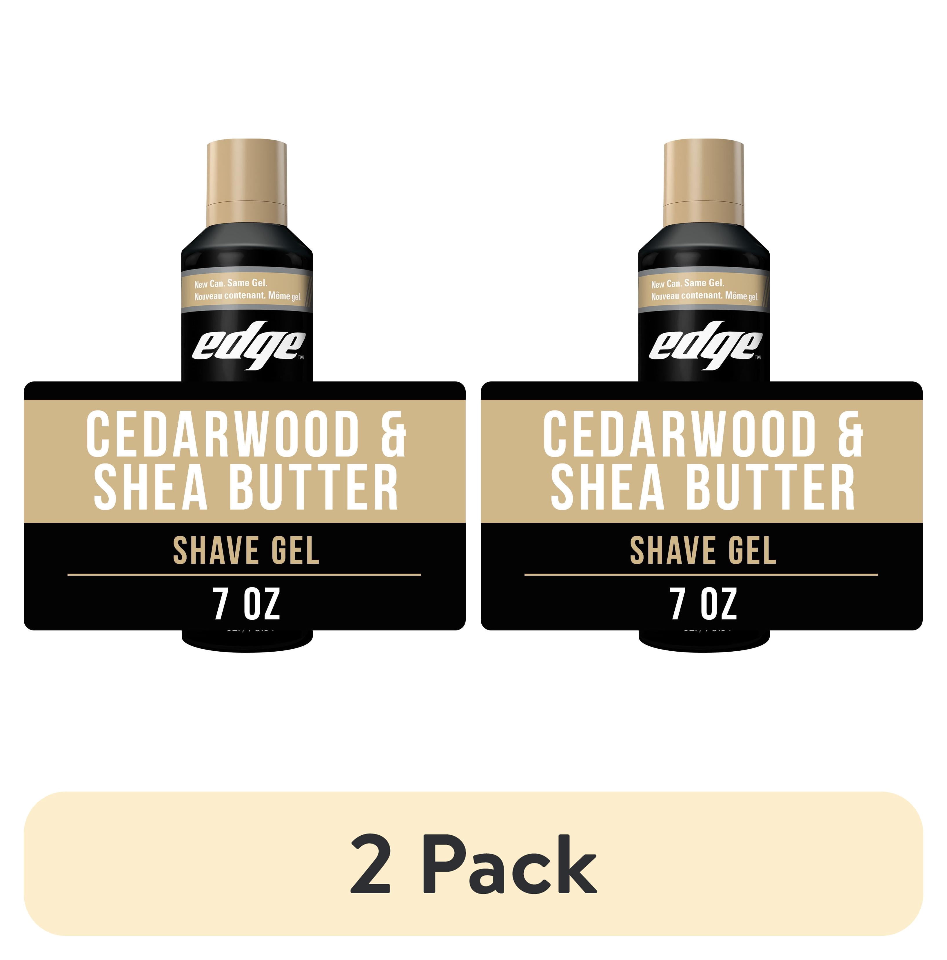 (2 pack) Edge Cedarwood & Shea Butter Men's Shave Gel, 7 oz