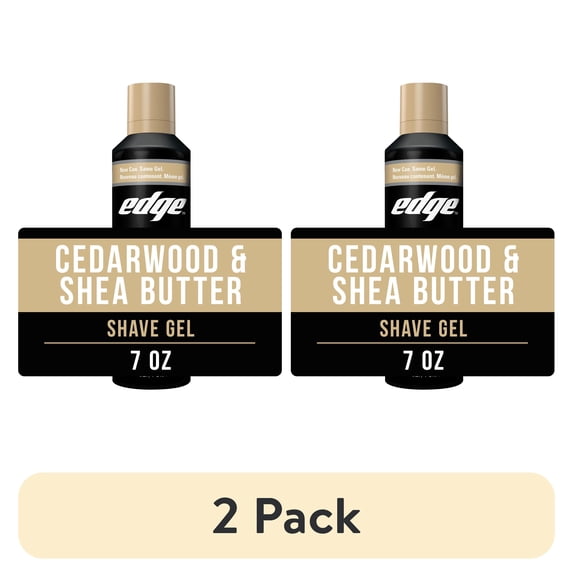 (2 pack) Edge Cedarwood & Shea Butter Men's Shave Gel, 7 oz